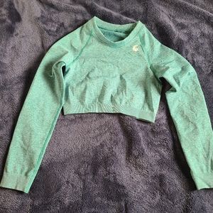 Lowen Croped Workout Long Sleeve Top Small